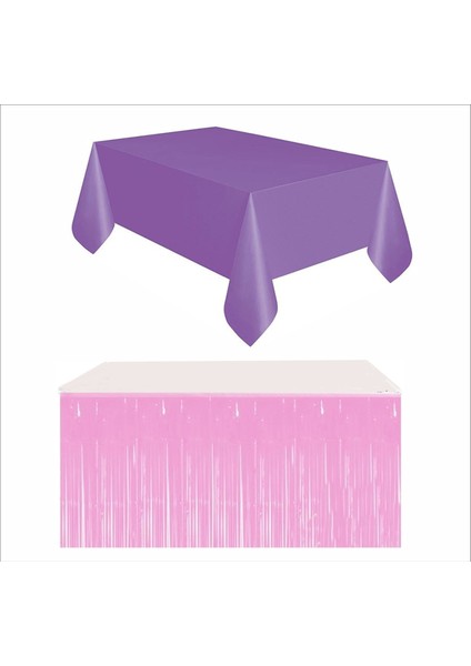 Mor Masa Örtüsü, Pembe Masa Eteği, 2 Pembe Arka Fon fiyatları
