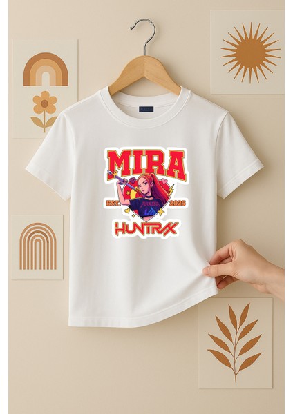Kpop Demon Hunters Hunterix Mira Baskılı Kız Çocuk Tişört 4-13 Yaş