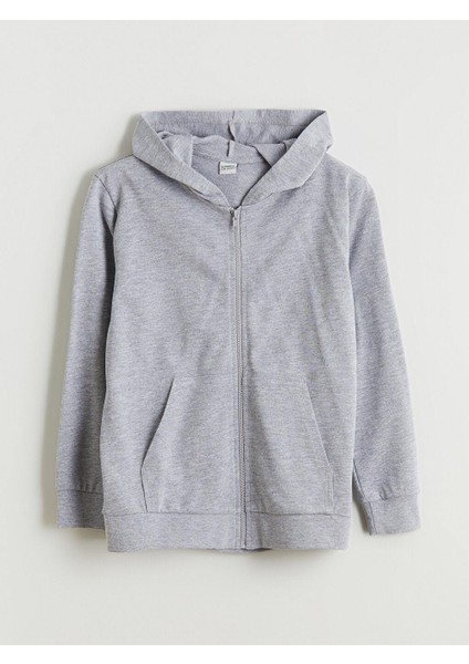 Kapüşonlu Erkek Çocuk Fermuarlı Sweatshirt (W5)
