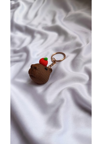 Örgü Desenli Kapibara Anahtarlık (Plastik)