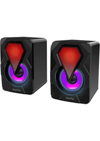 Bilgisayar Hoparlörü Rgb LED Işıklı Gaming Oyuncu Hoparlörü 3.5mm Jack USB Speaker 1+1 Ses Sistemi fiyatları