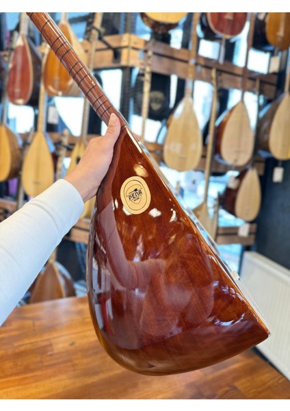 Kısa Sap Yarı Profesyonel Maun Bağlama 40 Tekne Jak Girişli