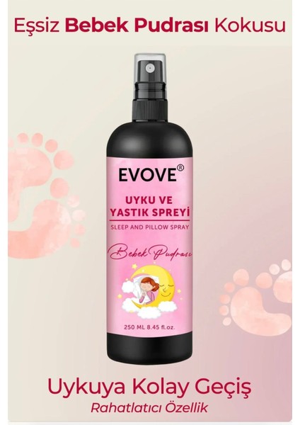 Bebek Pudrası Uyku ve Yastık Spreyi Rahatlatıcı Uyku ve Dinlenme Sleep And Pillow Spray 250 ml fırsatları