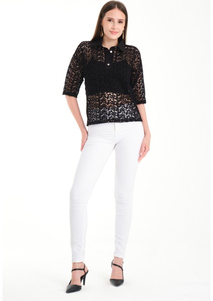 Polo Yaka Dantel Bluz fiyatları