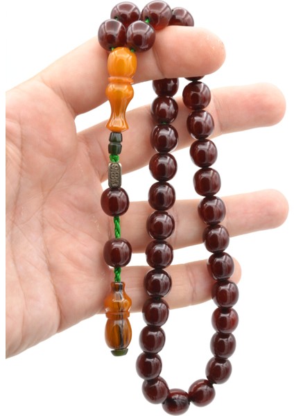 Dabbas Usta Imzalı Fıçı Kesim Kahverengi Sıkma Kehribar Tesbih fırsatları