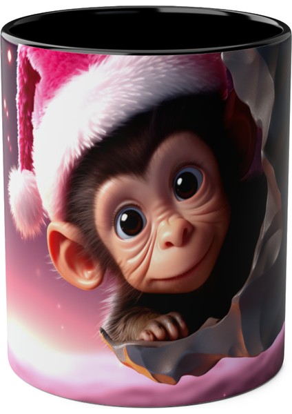 Sevimli Maymun Temalı Baskılı Kupa Bardak