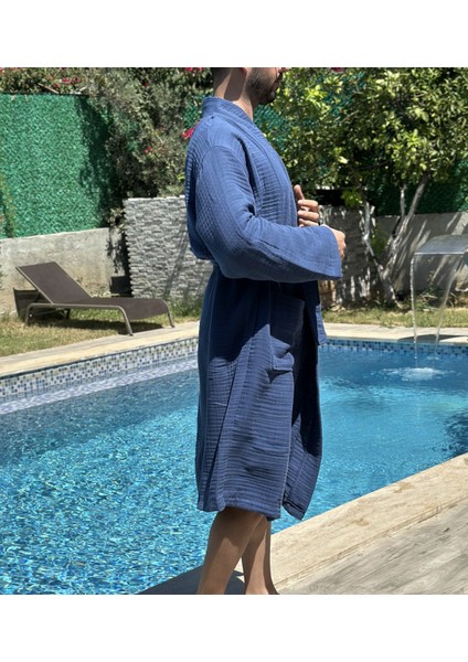 4 Katlı Müslin Kapüşonsuz Kimono / Bornoz / Sabahlık fiyatları