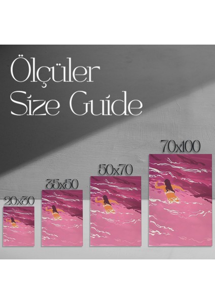 Pembe Tonlarında Kadın Figürü Soyut Illüstrasyon Tablosu modelleri