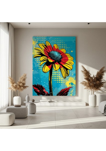 Pop Art Tarzı Çiçek Illüstrasyon Tablosu fırsatları