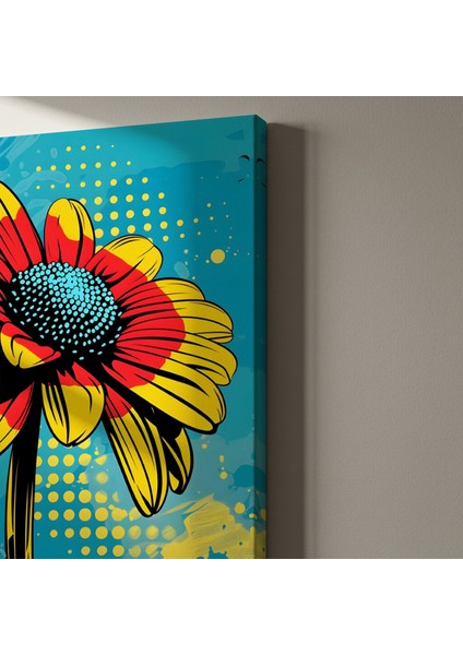 Pop Art Tarzı Çiçek Illüstrasyon Tablosu indirimleri