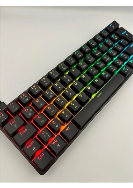 Oyuncu Klavyesi Rgb T60 Mekanik Klavye Siyah Renk Kırmızı Switch Uyumlu