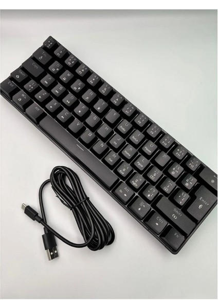 Oyuncu Klavyesi Rgb T60 Mekanik Klavye Siyah Renk Kırmızı Switch Uyumlu fiyatları