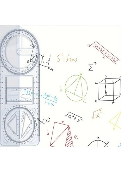Dönebilen Geometri Cetvel, Üçgen Cetvel, Çizim Şablonu, Çok Fonksiyonlu Cetvel SETI-1AD modelleri