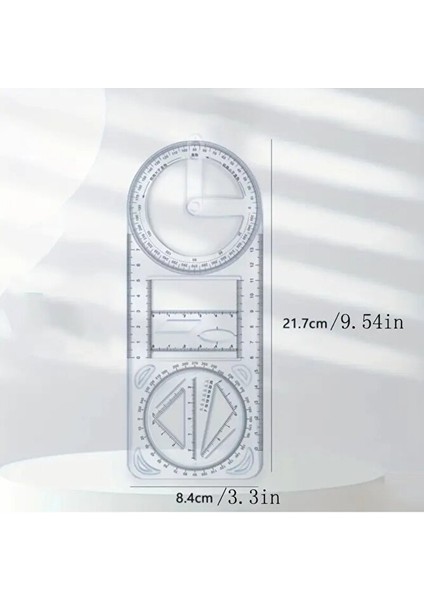 Dönebilen Geometri Cetvel, Üçgen Cetvel, Çizim Şablonu, Çok Fonksiyonlu Cetvel SETI-1AD fırsatları