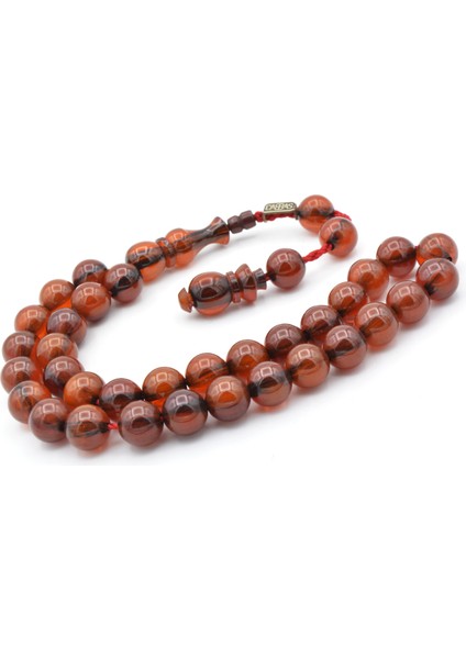 Dabbas Usta Imzalı Küre Kesim Hareli Turuncu Sıkma Kehribar Tesbih 001 modelleri