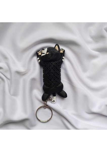 Kedi Anahtarlık Çanta Süsü Charm - Siyah
