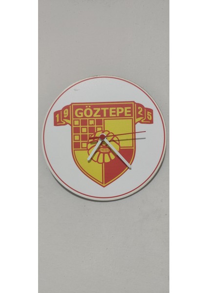 Göztepe Logolu Duvar Saati 24 cm Hediyelik 3mm Kalınlığında Mdf Uv Baskı