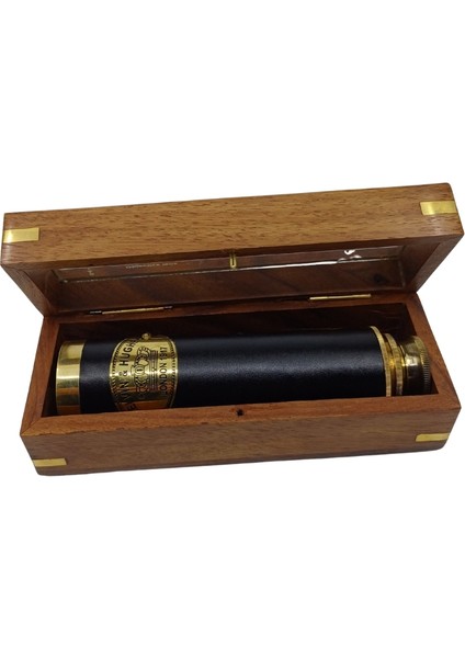 Pirinç Gemici Dürbünü 1917 – Ahşap Kutulu Retro Denizcilik Objesi fiyatları