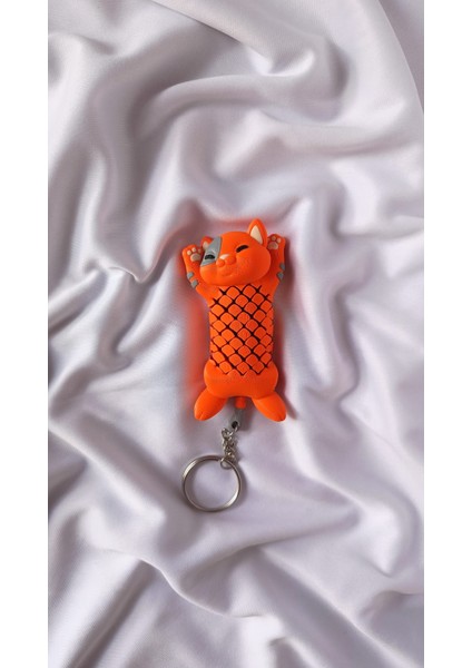 Kedi Anahtarlık Çanta Süsü Charm - Turuncu