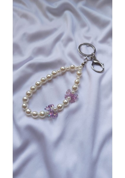 Inci Detaylı & Renkli Fiyonk Charm Anahtarlık Çanta Süsü