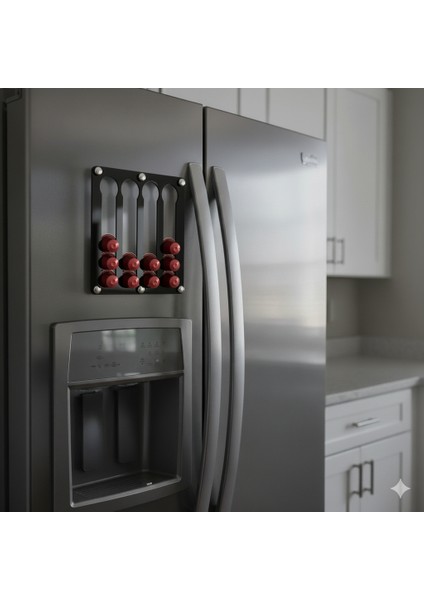 Nespresso & Jacobs Uyumlu Kapsül Kahve Standı (Mıknatıslı Siyah)