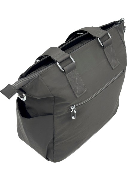 Çok Cepli Kadın Omuz Çantası Büyük Boy Günlük HV4003 Koyu Gri indirimleri