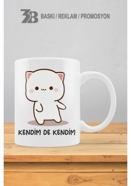 Sevimli Kedicikler Porselen Kupa Bardak - Kendim de Kendim