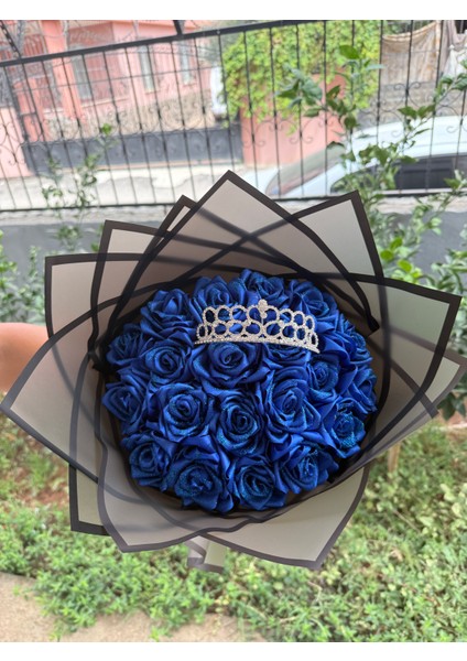 Gercek Gorunumlu Yapay Gül Buketi Yapay Cicek 20 Li Simli ve Taçlı Yapay Çiçek fiyatları