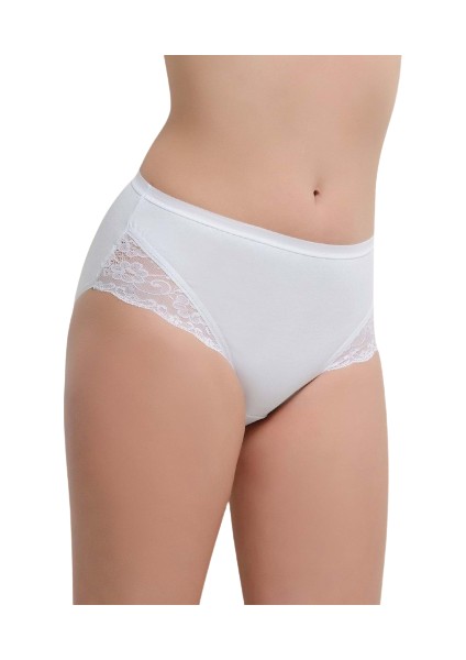Kadın Beyaz 12'li Modal Dantelli Külot