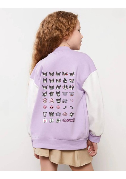 Kız Çocuk Kuromi Baskı Bomber- Kolej Ceket(Içi Yumuşacık,tüylü) fiyatları