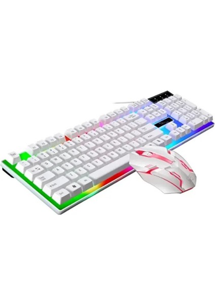 Kablolu USB Gaming Oyuncu Klavye Mouse Set Türkçe Q Klavye Multi Fonksiyonlu Reinbow Aydınlatmalı fırsatları