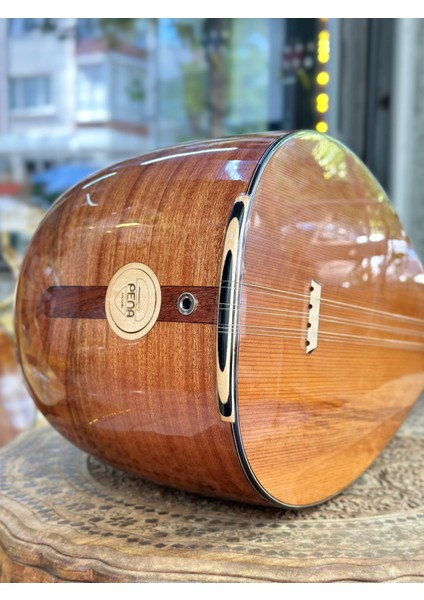 Kısa Sap Tam Profesyonel Maun Bağlama 42 Tekne Jak Girişli