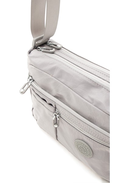 Çok Cepli Çapraz Askılı Kadın Omuz Çantası Orta Boy Günlük HV4006 Gri modelleri