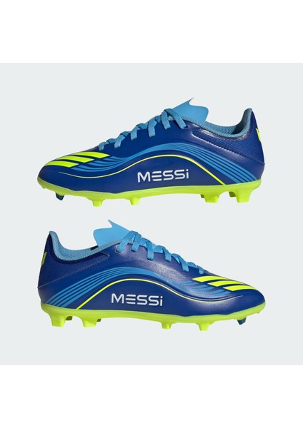 F50 Messi League Firm-Multi Ground Çocuk Mavi Çim Saha Kramponu.-