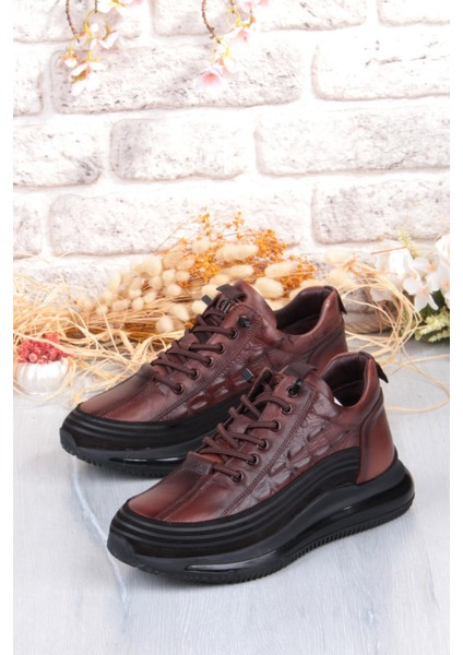 E053 Rahat Lastik Bağçıklı Kalın Air Taban Taban Hakiki Deri Erkek Ayakkabı modelleri