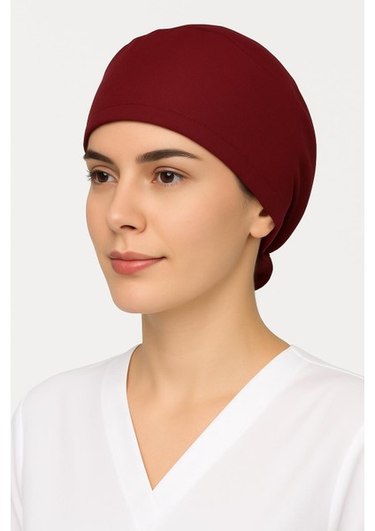 Bordo Aşçı Bonesi Unisex Cerrahi Bone