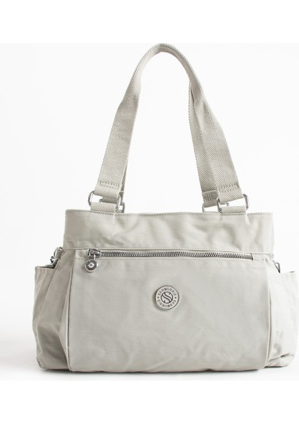 Çok Cepli Kadın Omuz Çantası Orta Boy Günlük HV7001 Gri