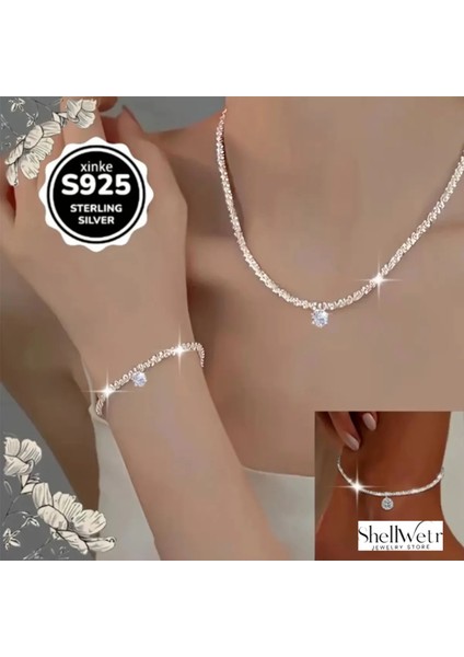 Seren Gümüş 925 Kolye ve Halhal Set Sevgililer Günü , Annenize Verilecek En Güzel Gümüş Hediyesi fiyatları