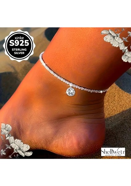 Seren Gümüş 925 Kolye ve Halhal Set Sevgililer Günü , Annenize Verilecek En Güzel Gümüş Hediyesi modelleri