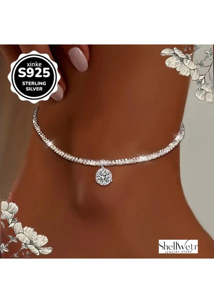 Seren Gümüş 925 Kolye ve Halhal Set Sevgililer Günü , Annenize Verilecek En Güzel Gümüş Hediyesi