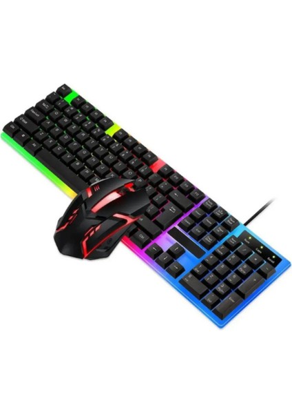 Kablolu USB Gaming Oyuncu Klavye Mouse Set Türkçe Q Klavye Multi Fonksiyonlu Reinbow Aydınlatmalı modelleri
