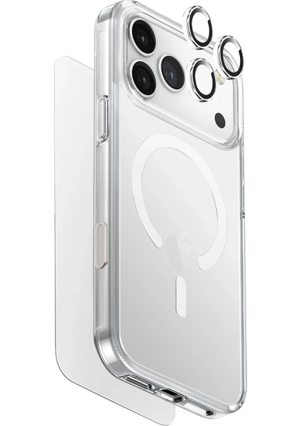 Iphone 17 Pro Max Kılıf Ekran Koruyucu ve Lens Koruyucu 3in1 Set Magsafe Clearvue Serisi Magclick™