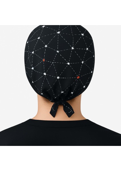 Siyah Samanyolu Desenli Doktor Hemşire Aşçı Bonesi Unisex modelleri