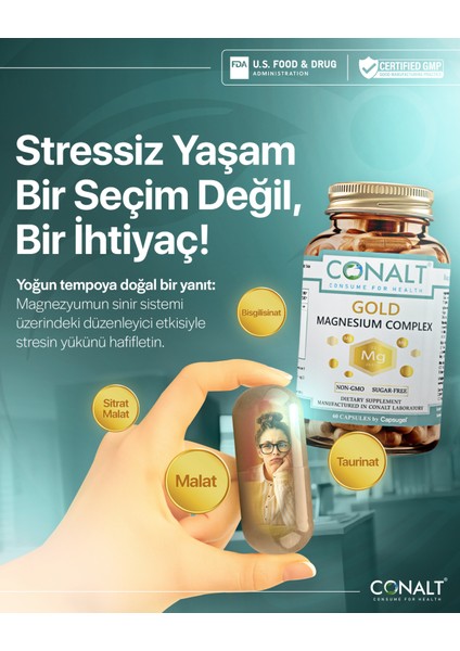 Gold Magnesium Complex 60 Kapsül , Enerjinizi Arttırın , Kas Ağrılarınızı Unutun