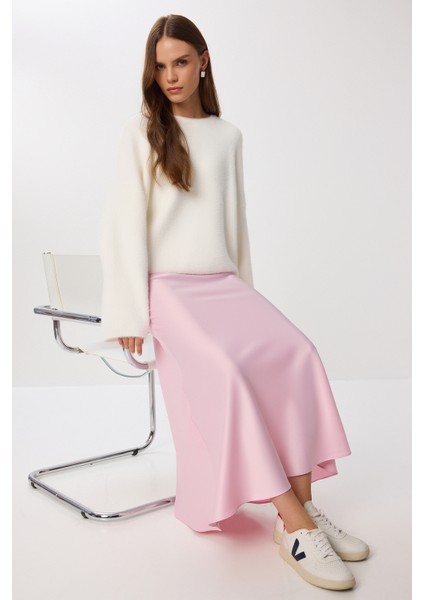 Uzun Saten Etek LGK0008 Pembe