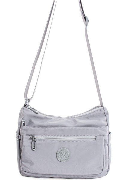 Çok Cepli Çapraz Askılı Kadın Omuz Çantası Orta Boy Günlük HV4008 Gri modelleri