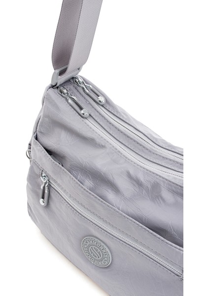 Çok Cepli Çapraz Askılı Kadın Omuz Çantası Orta Boy Günlük HV4008 Gri fırsatları