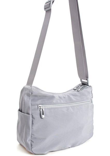 Çok Cepli Çapraz Askılı Kadın Omuz Çantası Orta Boy Günlük HV4008 Gri indirimleri