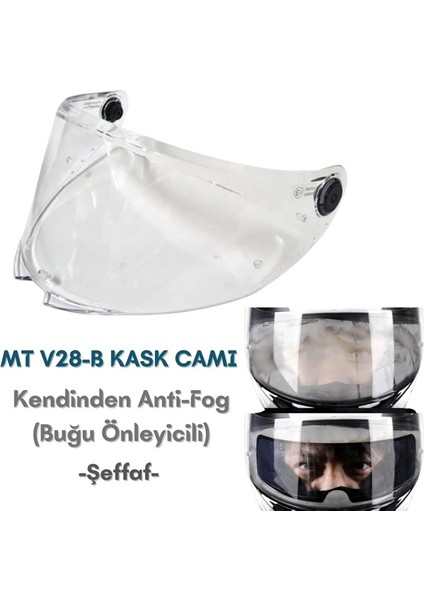 V-28 Thunder 4 Kask Camı Şeffaf Anti Fog
