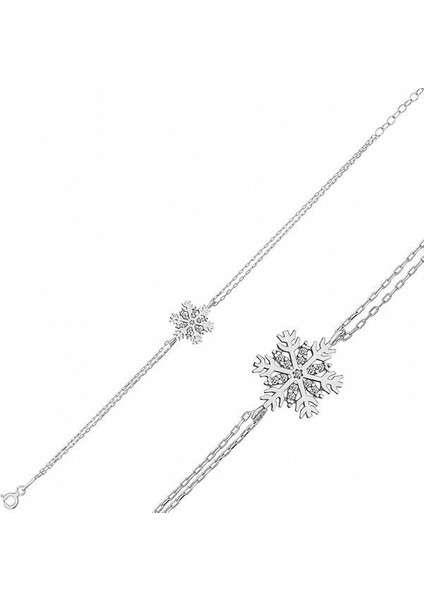 Kar Tanesi 925 Ayar Gümüş Bileklik